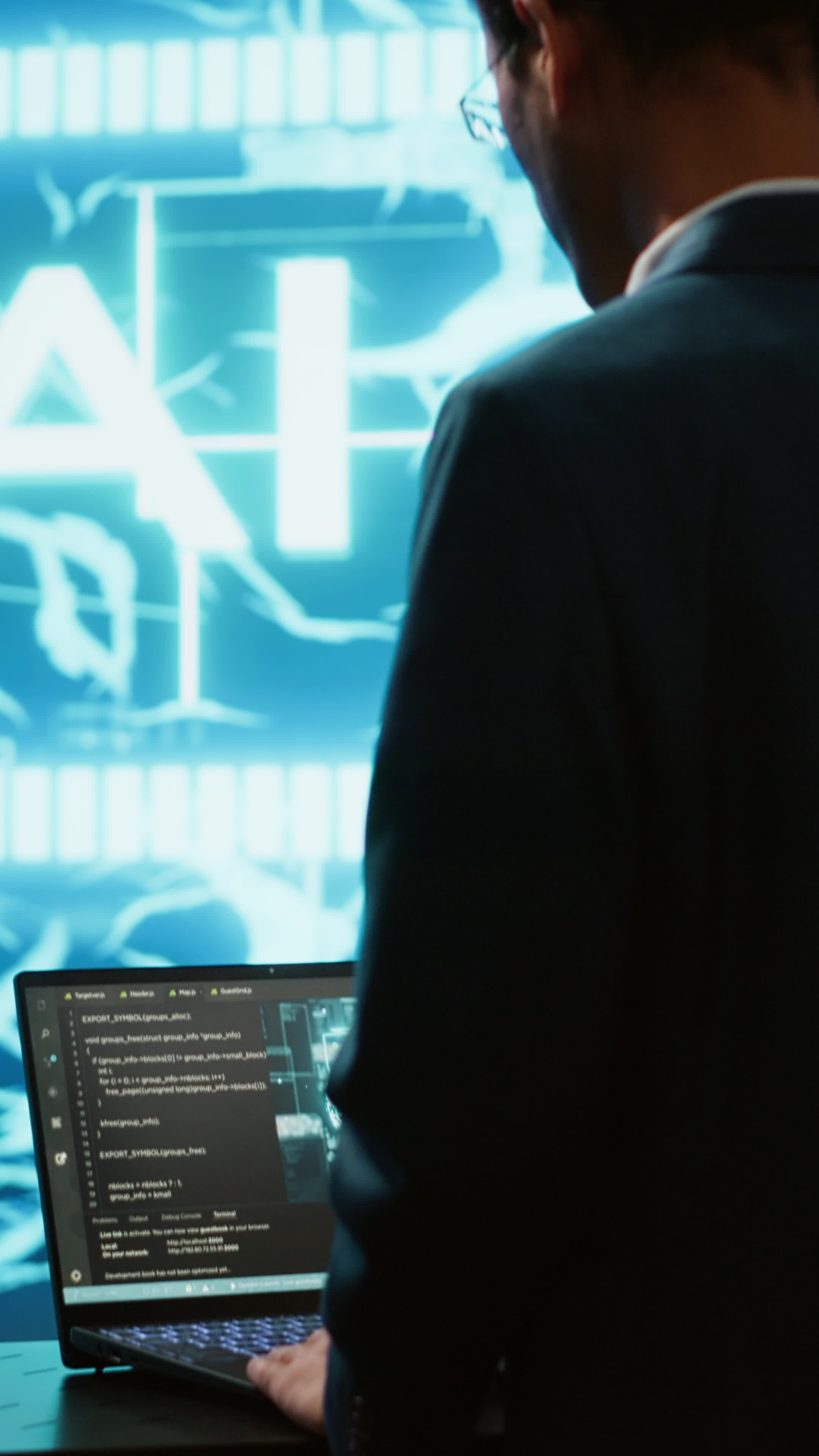 Visualización de inteligencia artificial y procesamiento de datos